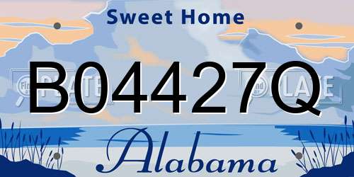 B04427Q Alabama License Plate