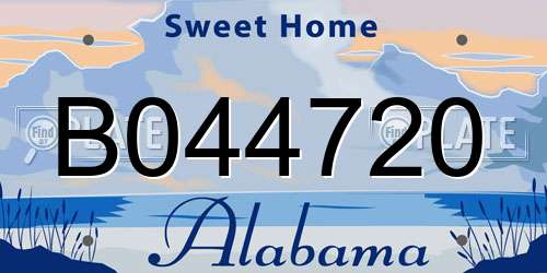 B044720 Alabama License Plate