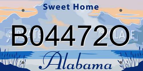 B04472O Alabama License Plate