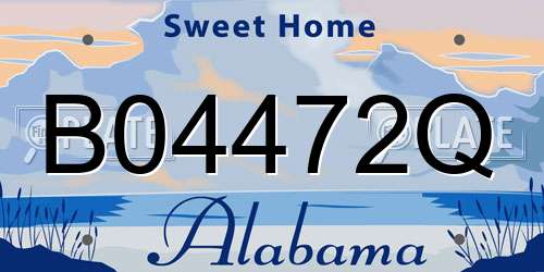 B04472Q Alabama License Plate