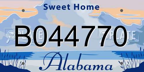 B044770 Alabama License Plate
