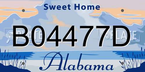 B04477D Alabama License Plate