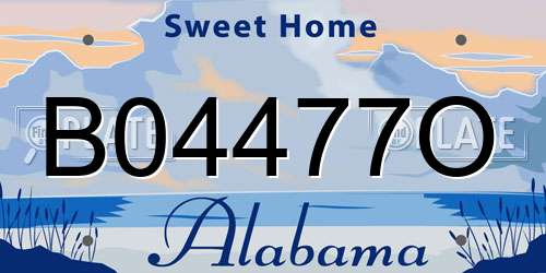 B04477O Alabama License Plate