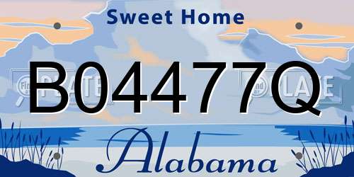 B04477Q Alabama License Plate