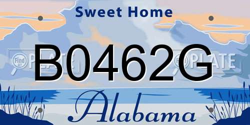 B0462G Alabama License Plate