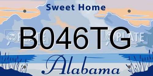B046TG Alabama License Plate