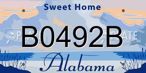 B0492B Alabama License Plate