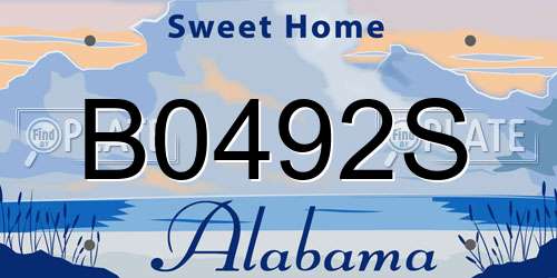 B0492S Alabama License Plate