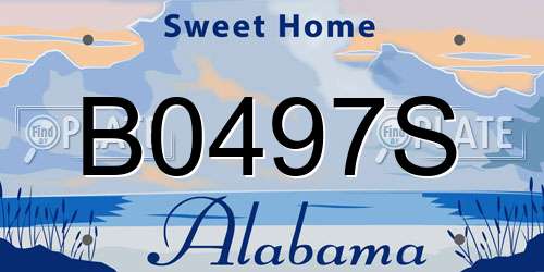B0497S Alabama License Plate