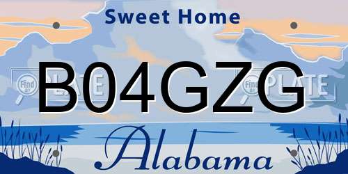 B04GZG Alabama License Plate