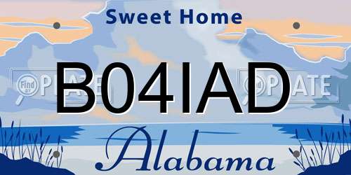 B04IAD Alabama License Plate