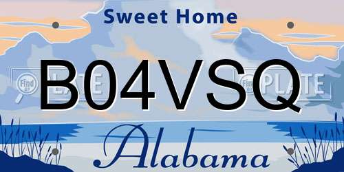 B04VSQ Alabama License Plate