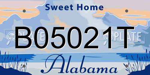B05021T Alabama License Plate