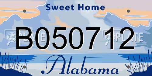 B050712 Alabama License Plate