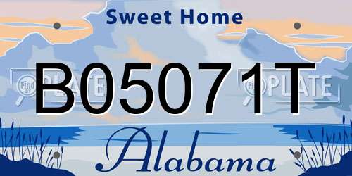 B05071T Alabama License Plate