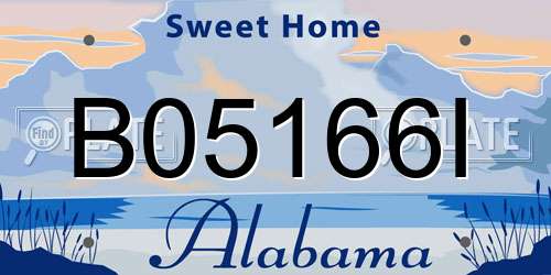 B05166I Alabama License Plate