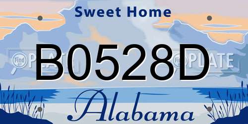 B0528D Alabama License Plate