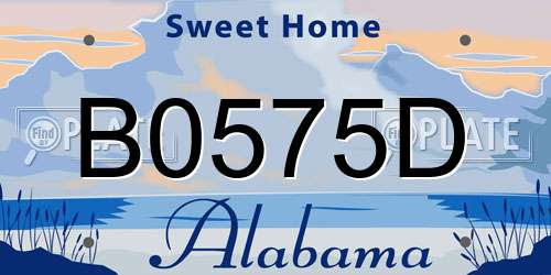 B0575D Alabama License Plate