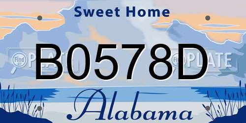 B0578D Alabama License Plate