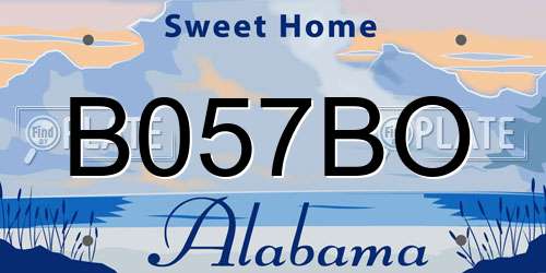B057BO Alabama License Plate