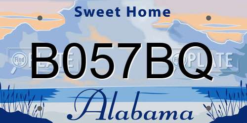 B057BQ Alabama License Plate