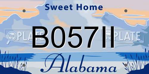 B057II Alabama License Plate