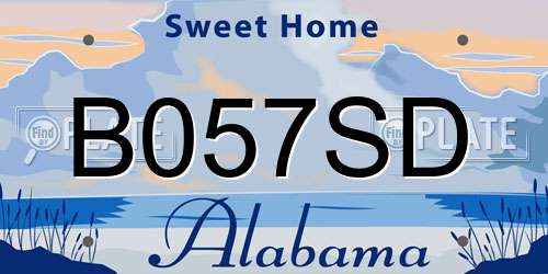 B057SD Alabama License Plate