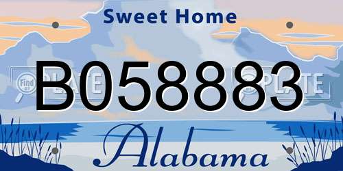 B058883 Alabama License Plate