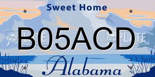 B05ACD Alabama License Plate