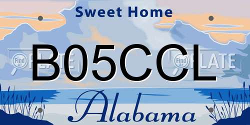 B05CCL Alabama License Plate