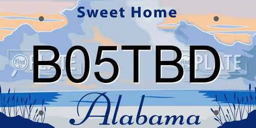 B05TBD Alabama License Plate