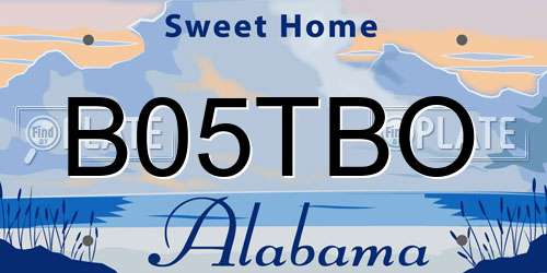 B05TBO Alabama License Plate