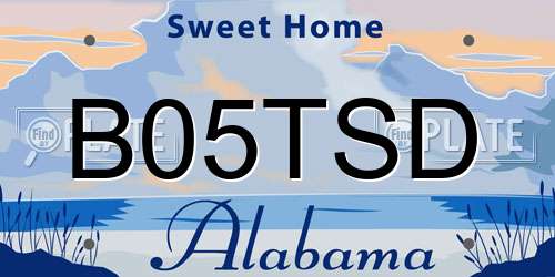 B05TSD Alabama License Plate