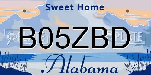 B05ZBD Alabama License Plate