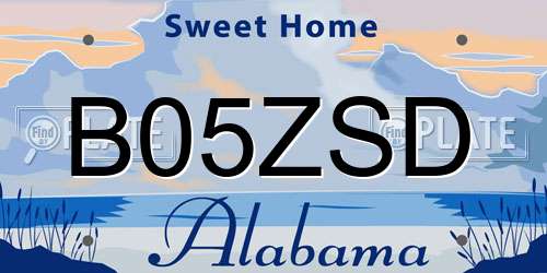 B05ZSD Alabama License Plate