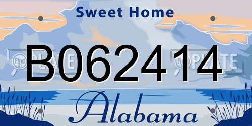 B062414 Alabama License Plate