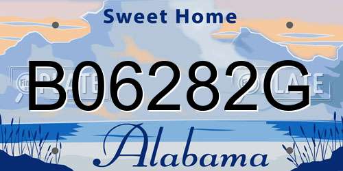 B06282G Alabama License Plate