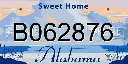 B062876 Alabama License Plate