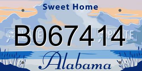 B067414 Alabama License Plate