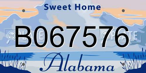 B067576 Alabama License Plate