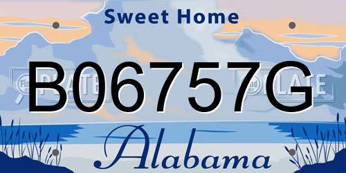 B06757G Alabama License Plate