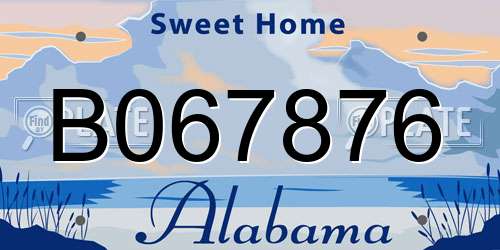 B067876 Alabama License Plate