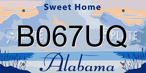 B067UQ Alabama License Plate
