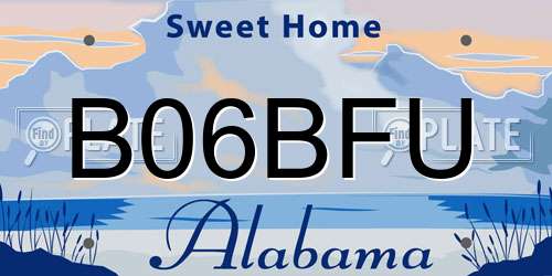 B06BFU Alabama License Plate