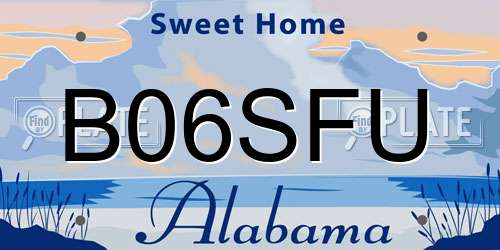 B06SFU Alabama License Plate