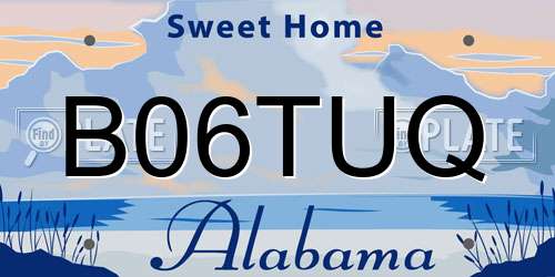 B06TUQ Alabama License Plate