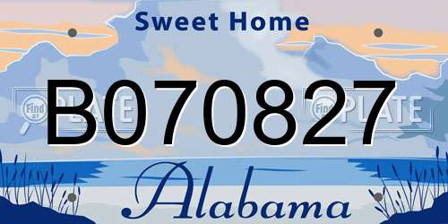 B070827 Alabama License Plate