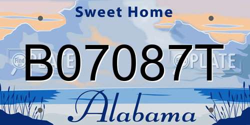 B07087T Alabama License Plate