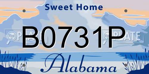 B0731P Alabama License Plate