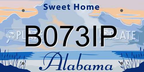 B073IP Alabama License Plate